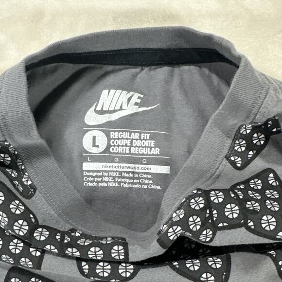 Nike KD Bow Tie Graphic Shirt Men L Gray Basketball Pocket Tee Retro Style - Picture 5 of 6